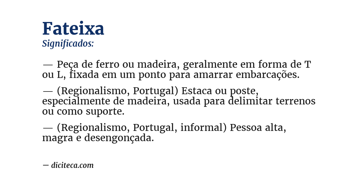 Significado de fateixa