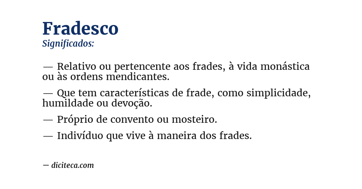 Significado de fradesco
