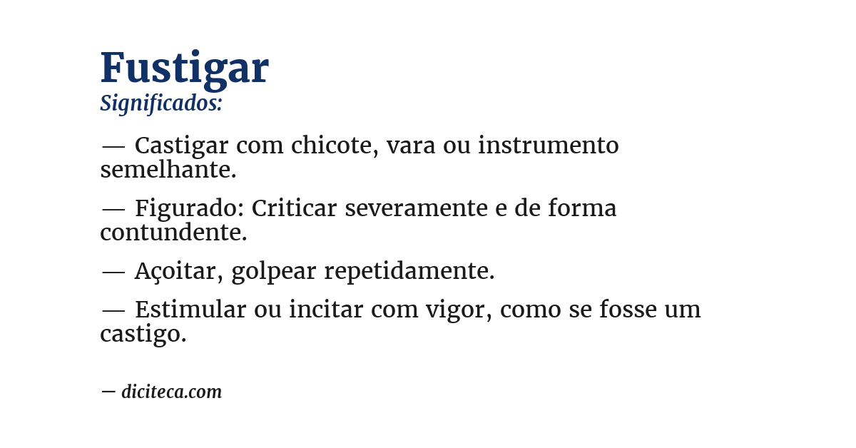 Significado de fustigar