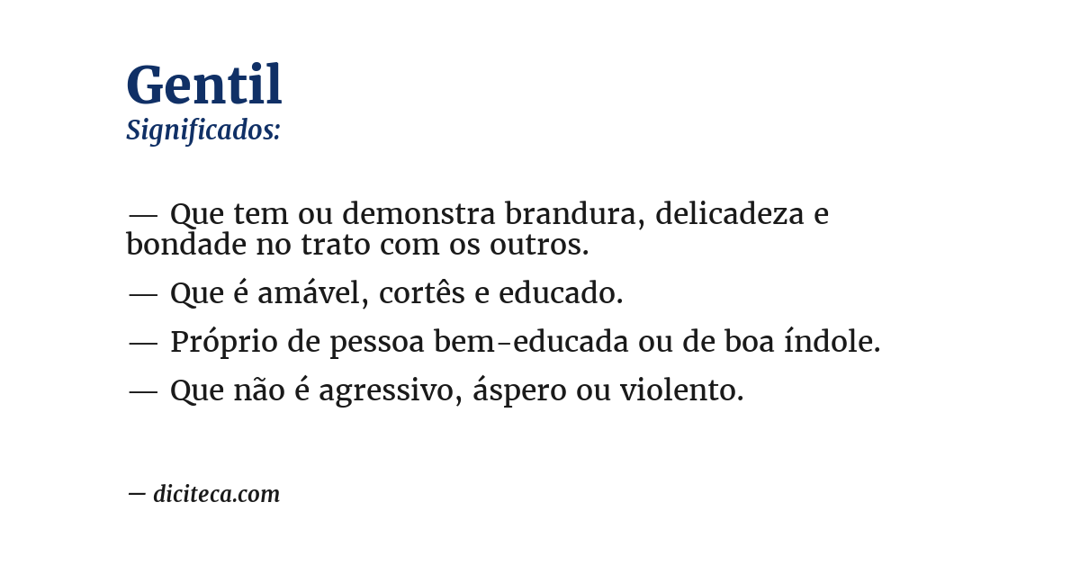 Significado de gentil