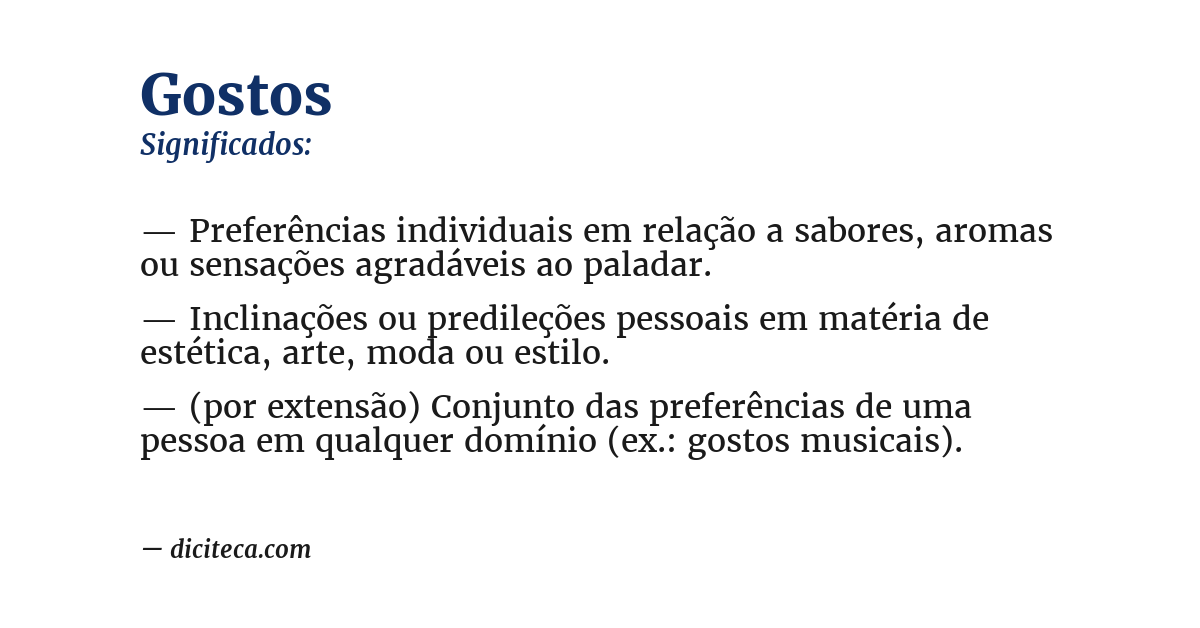 Significado de gostos