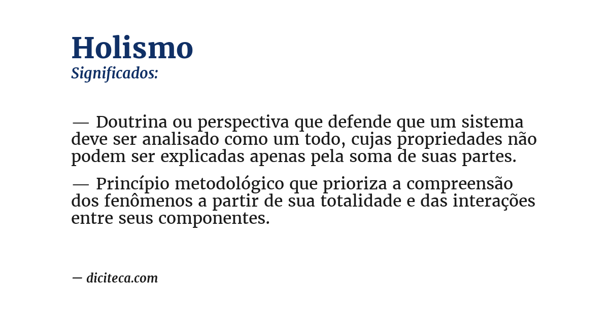 Significado de holismo