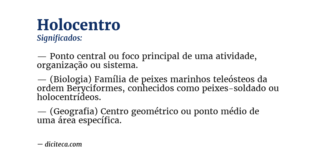 Significado de holocentro