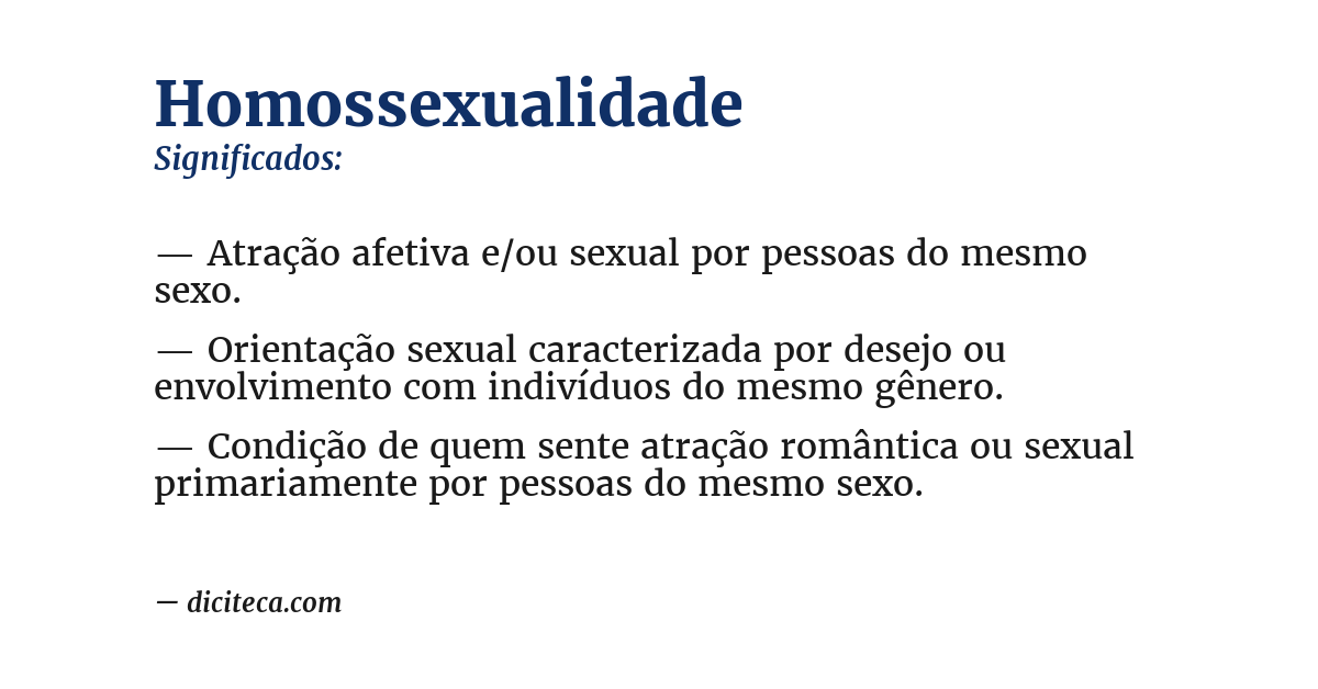 Significado de homossexualidade
