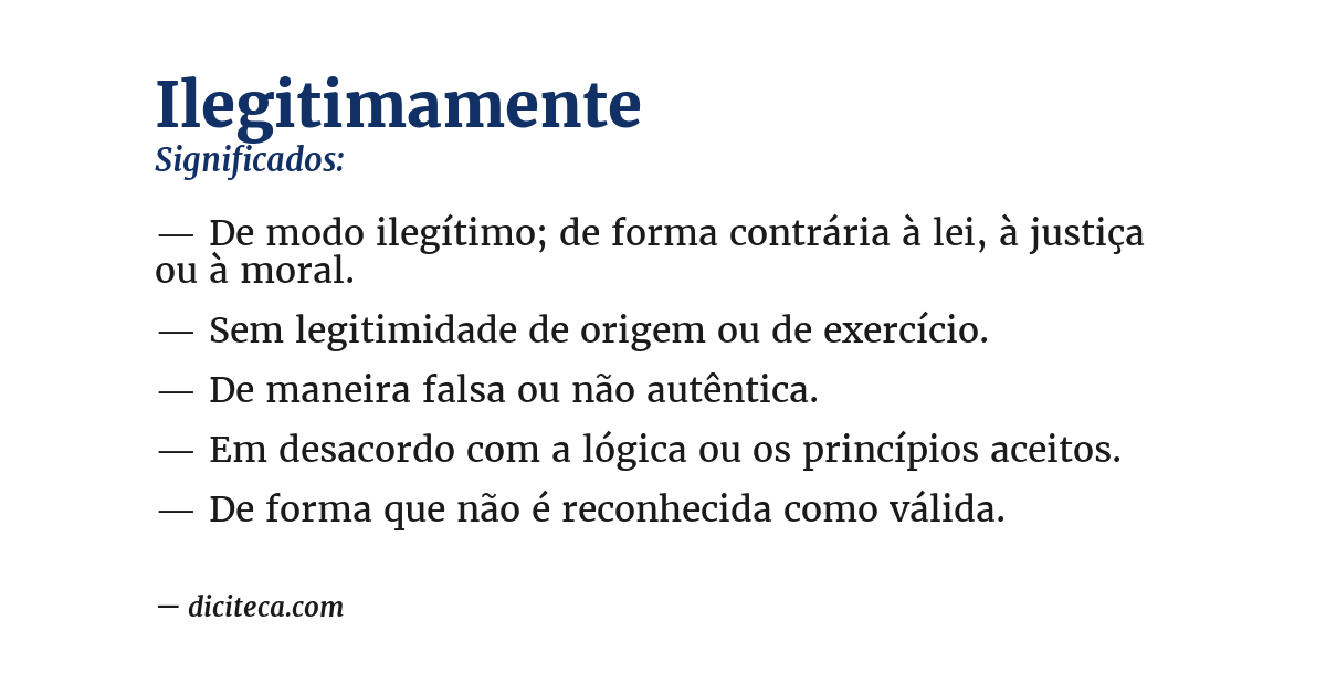 Significado de ilegitimamente