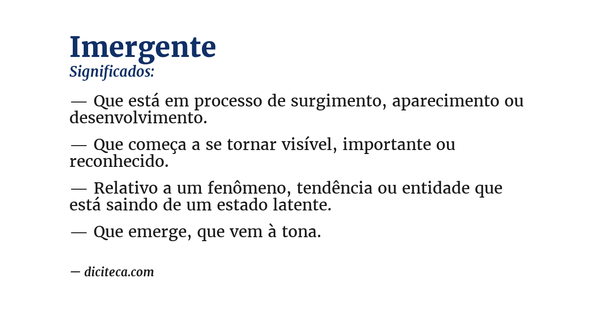 Significado de imergente