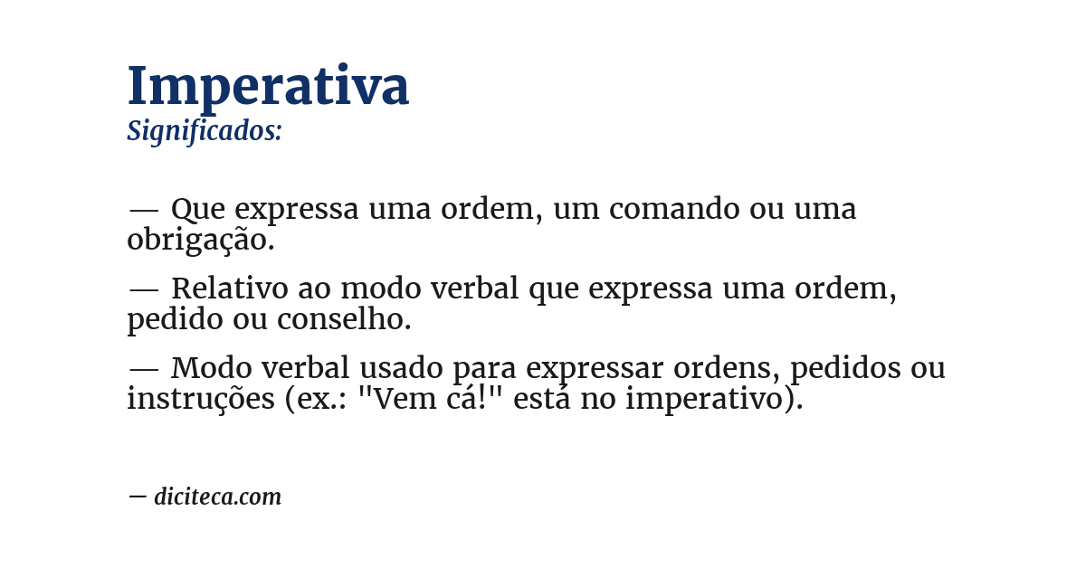 Significado de imperativa