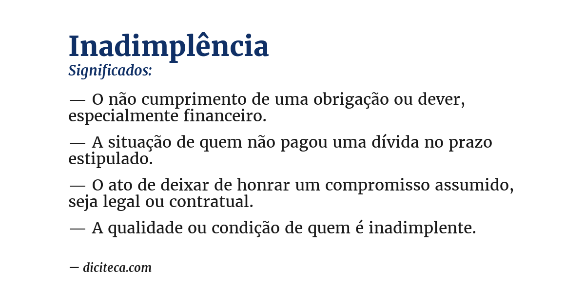 Significado de inadimplência