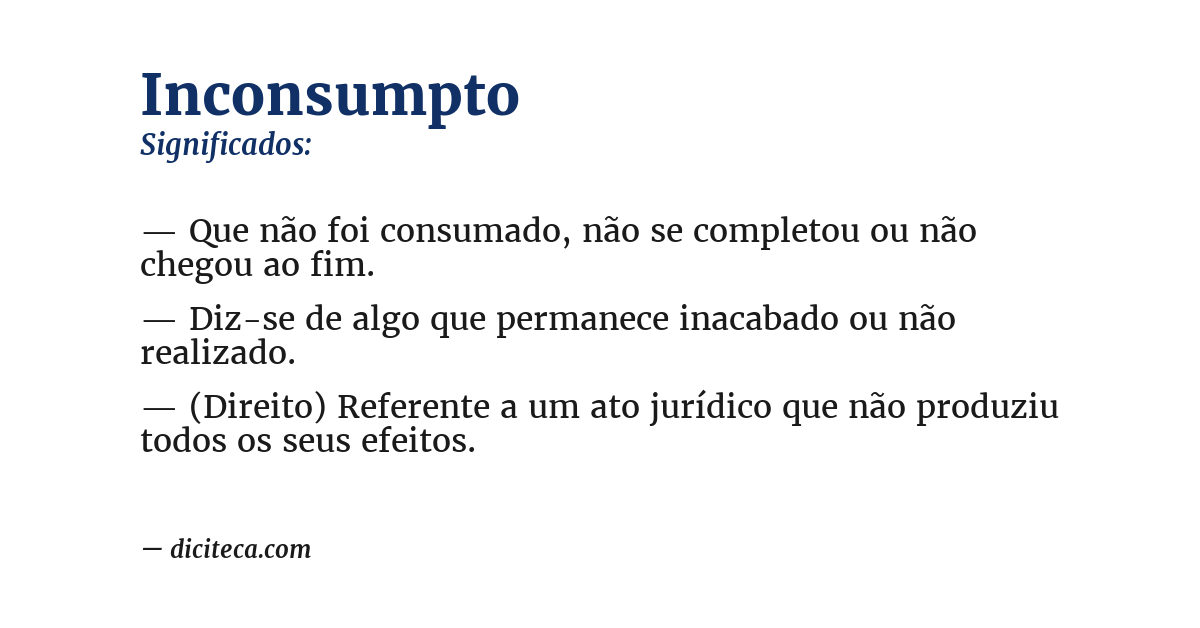 Significado de inconsumpto