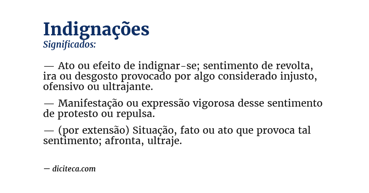 Significado de indignações