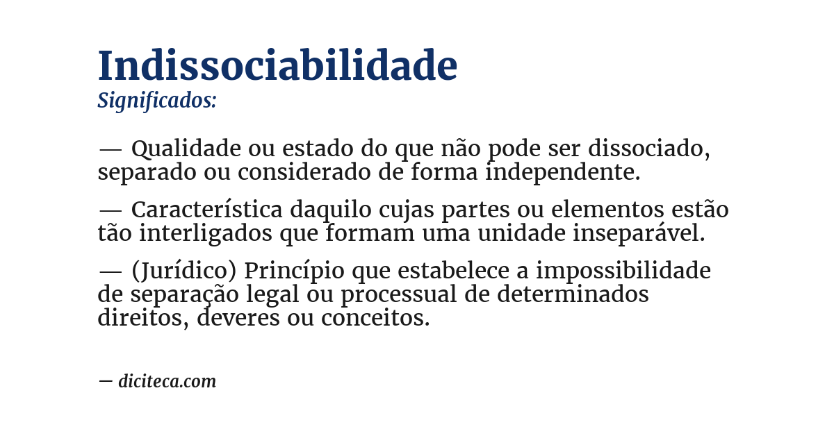 Significado de indissociabilidade