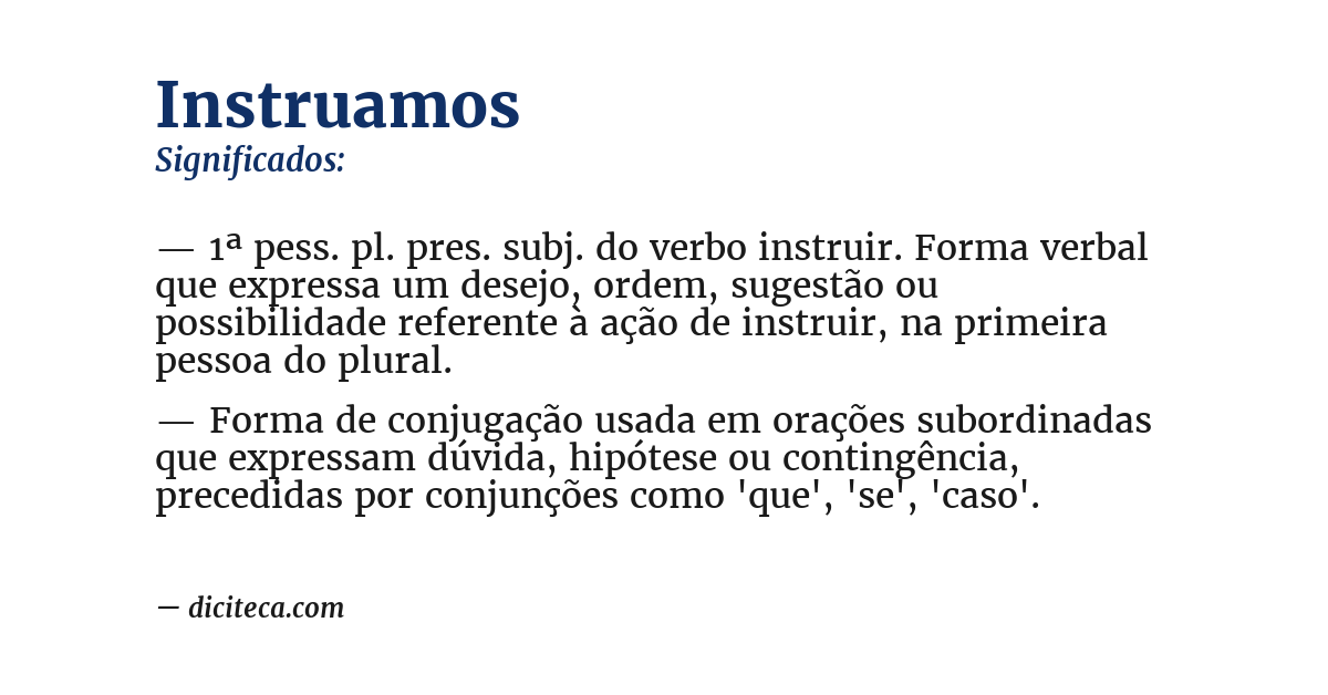 Significado de instruamos