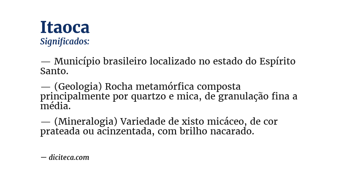Significado de itaoca