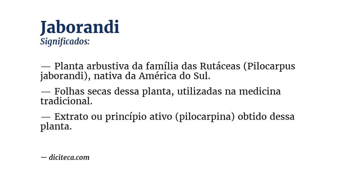 Significado de jaborandi