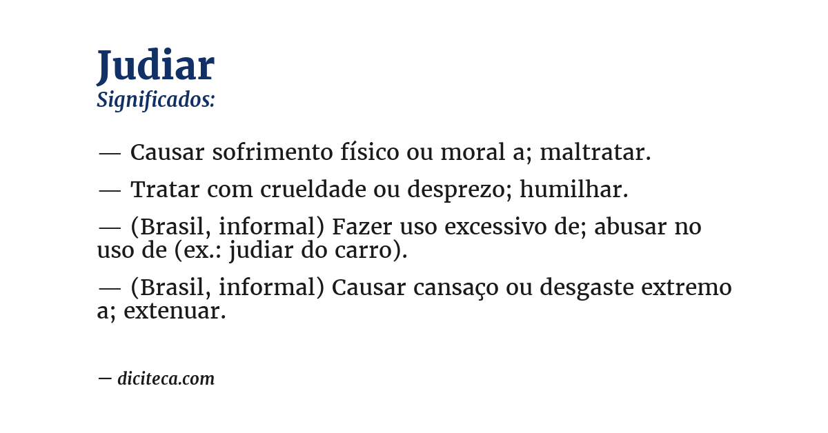 Significado de judiar