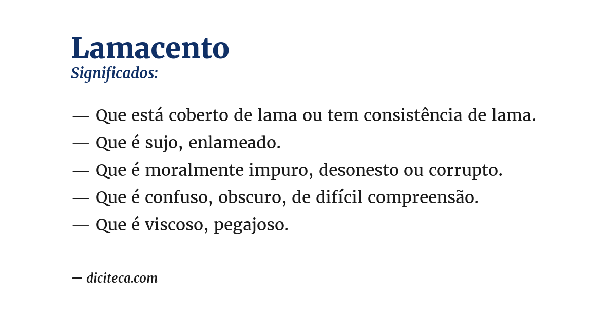 Significado de lamacento