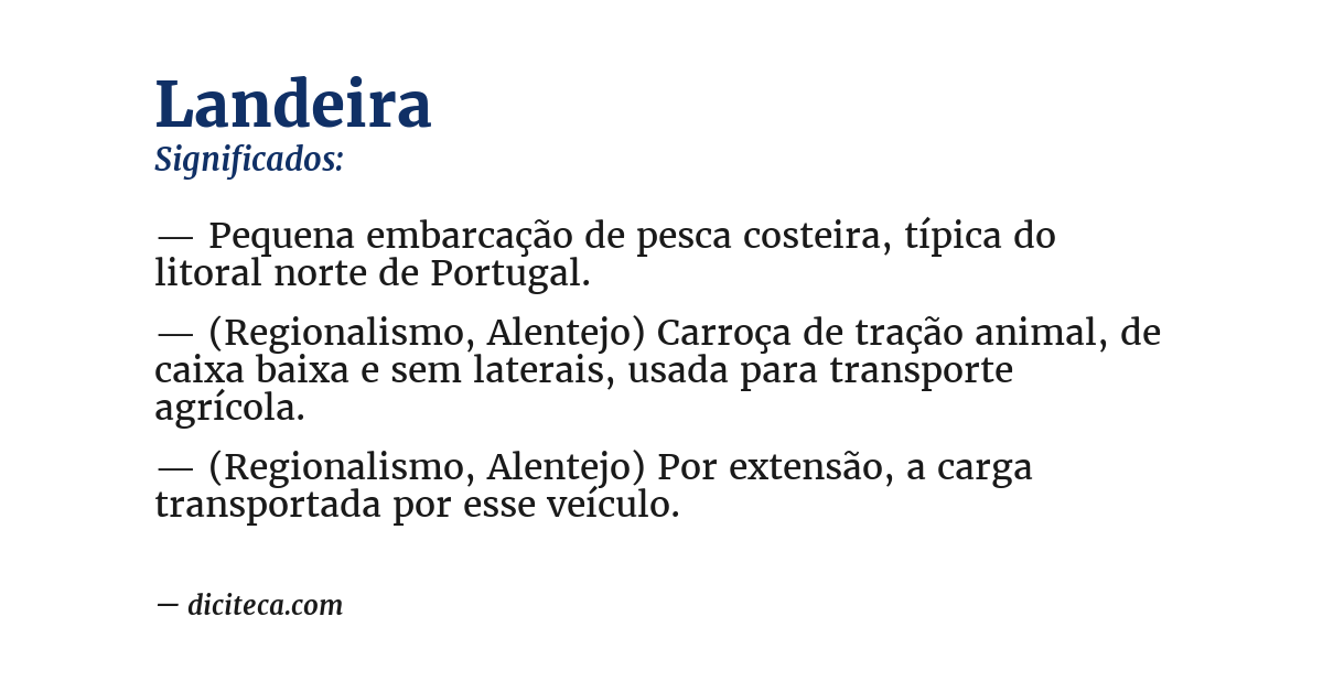 Significado de landeira