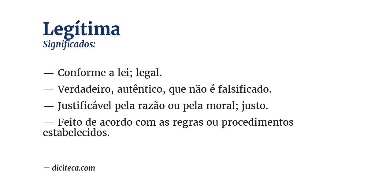 Significado de legítima