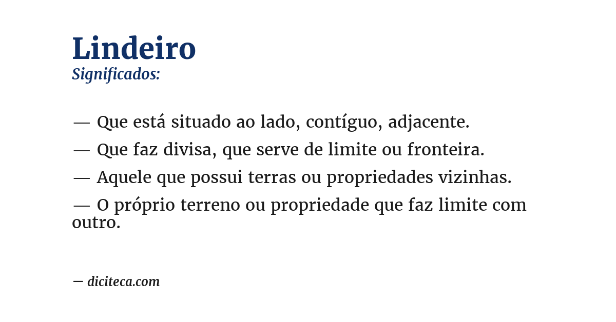 Significado de lindeiro