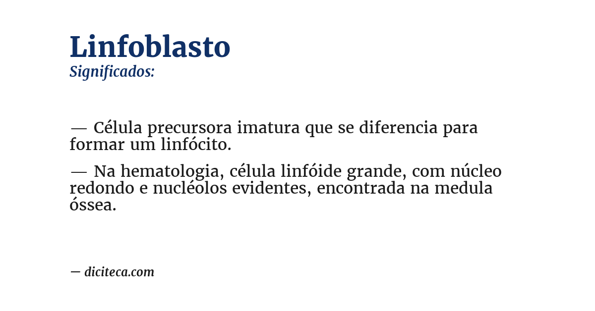 Significado de linfoblasto