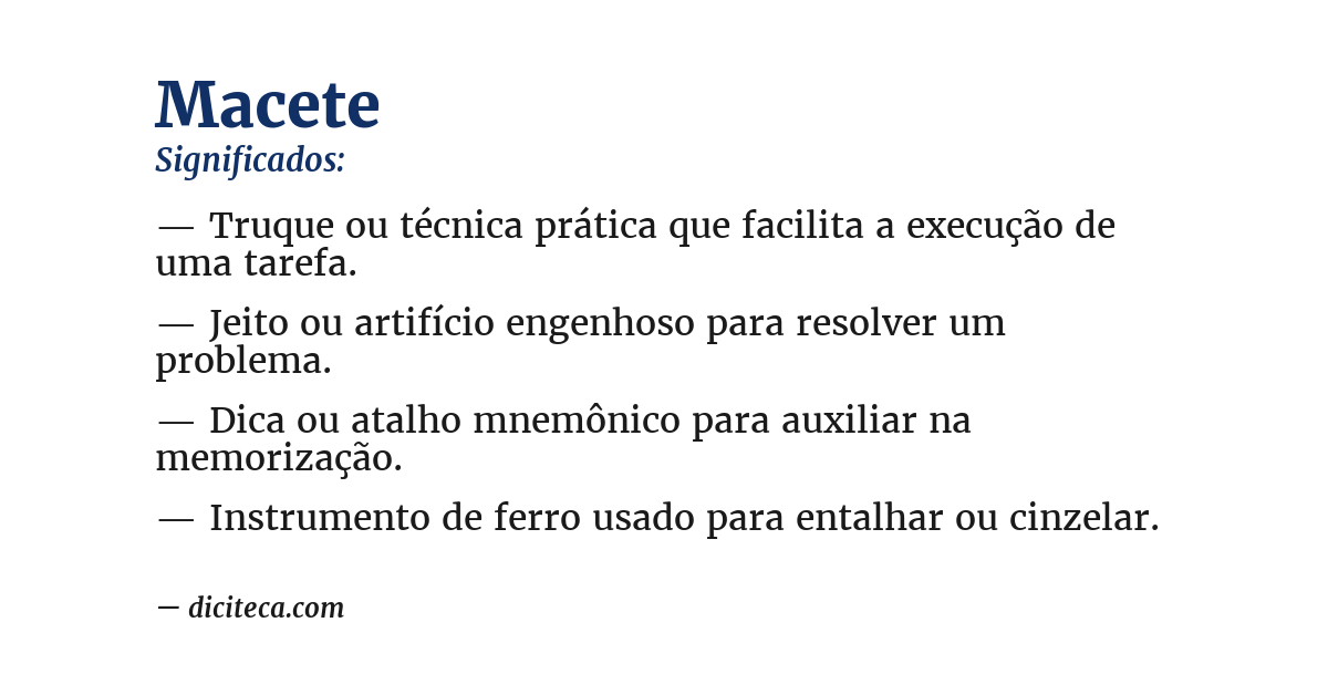 Significado de macete