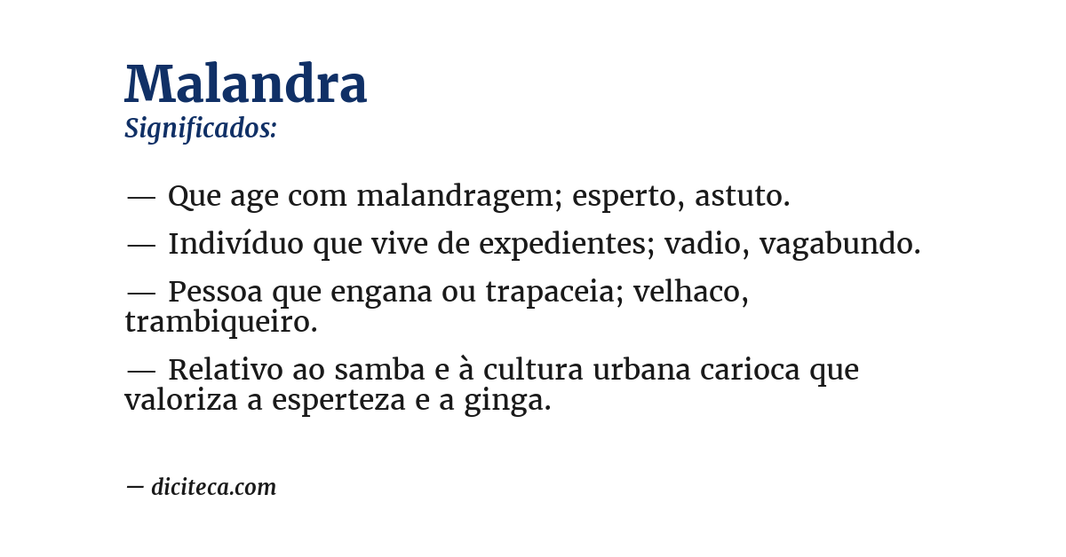 Significado de malandra