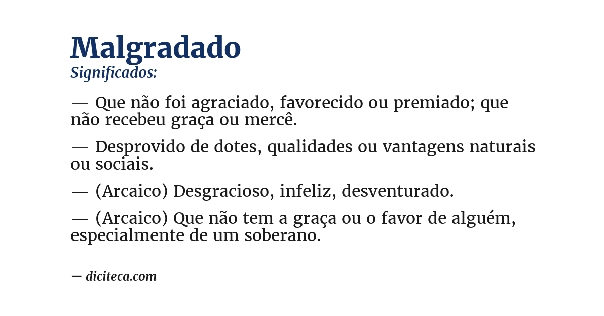Significado de malgradado