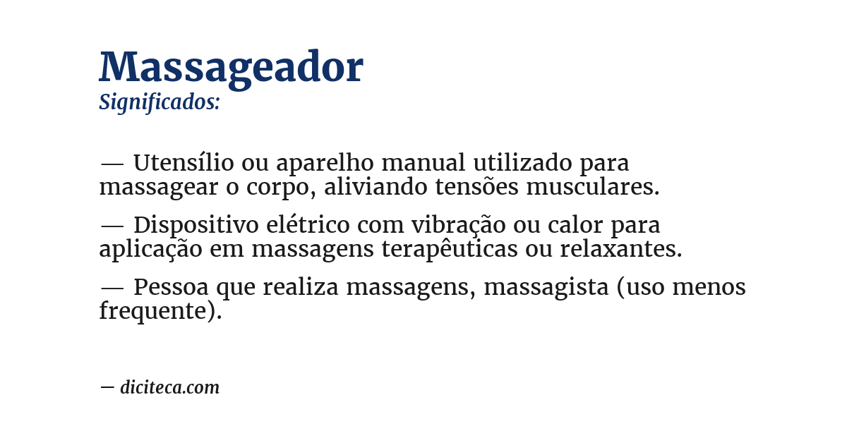 Significado de massageador