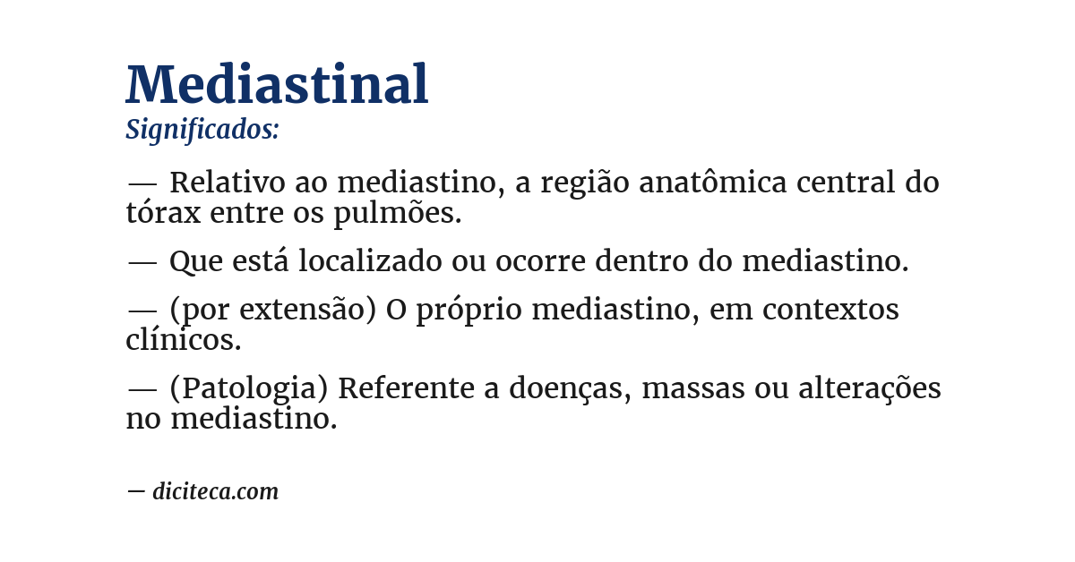 Significado de mediastinal