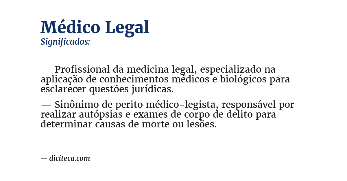 Significado de médico legal