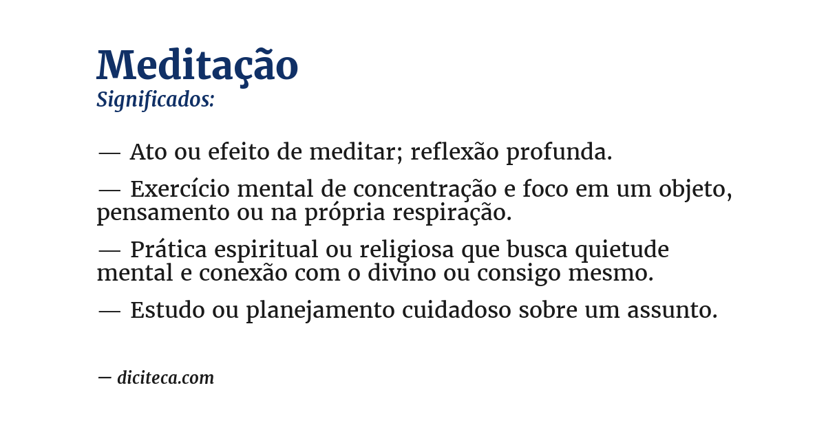 Significado de meditação