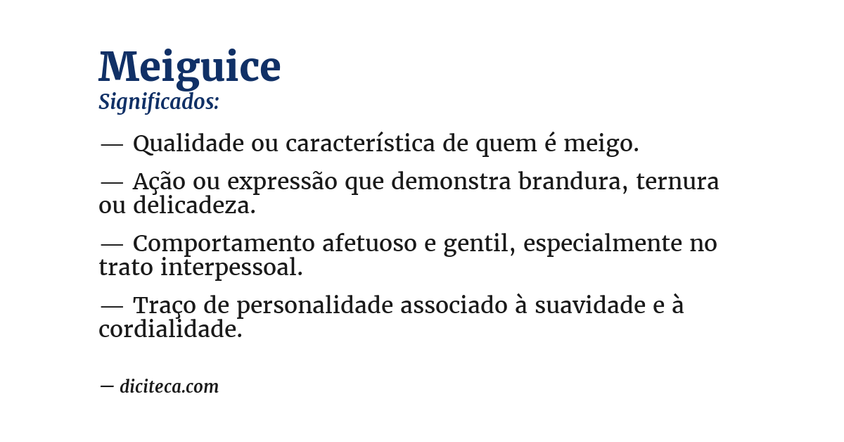 Significado de meiguice