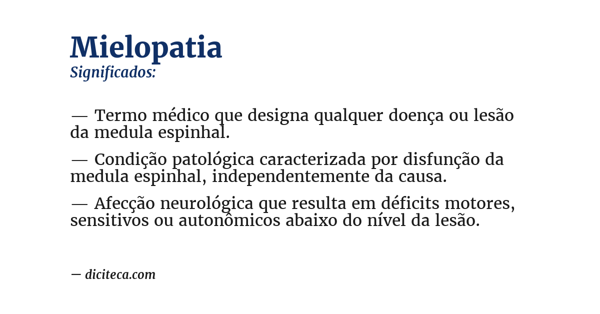 Significado de mielopatia