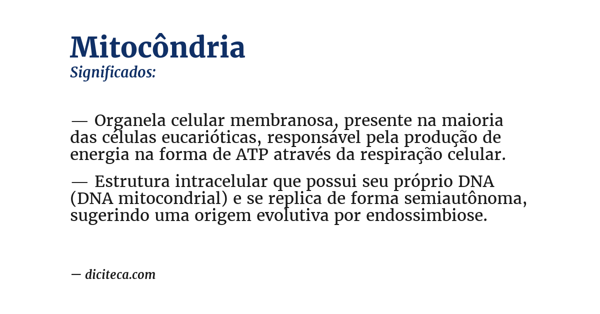 Significado de mitocôndria