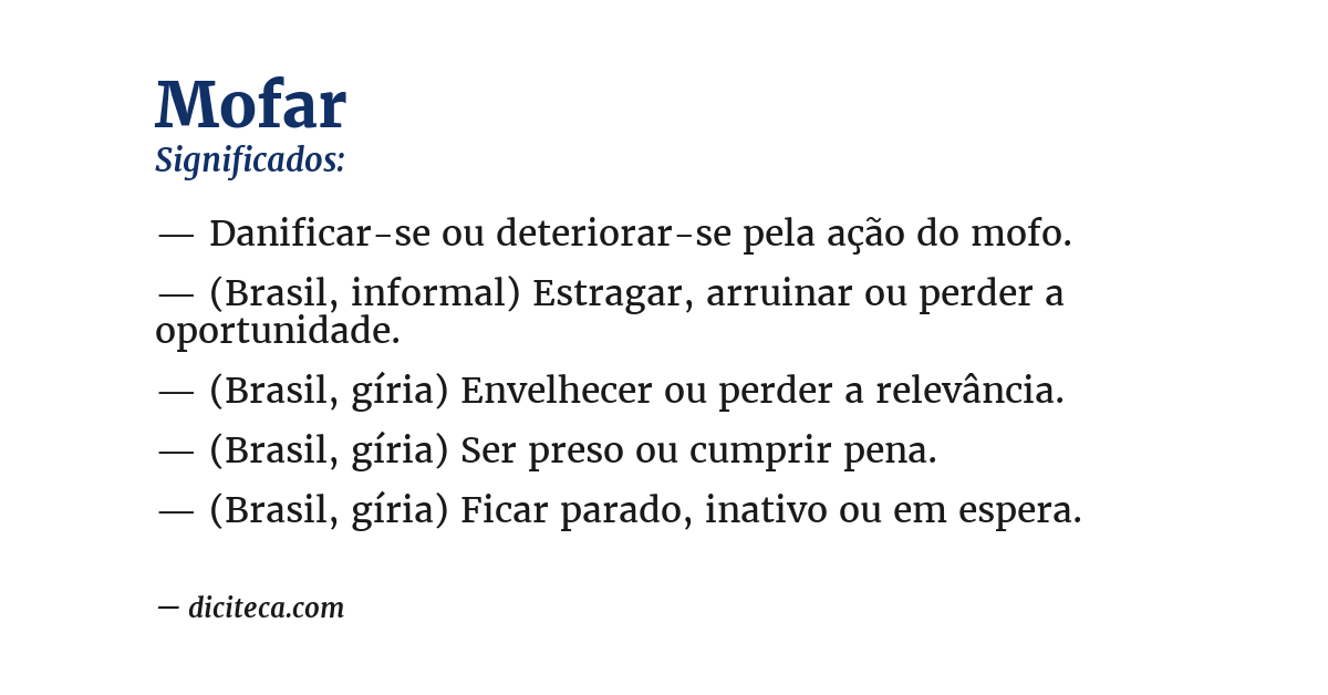 Significado de mofar