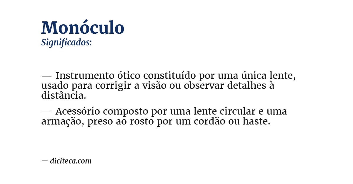 Significado de monóculo