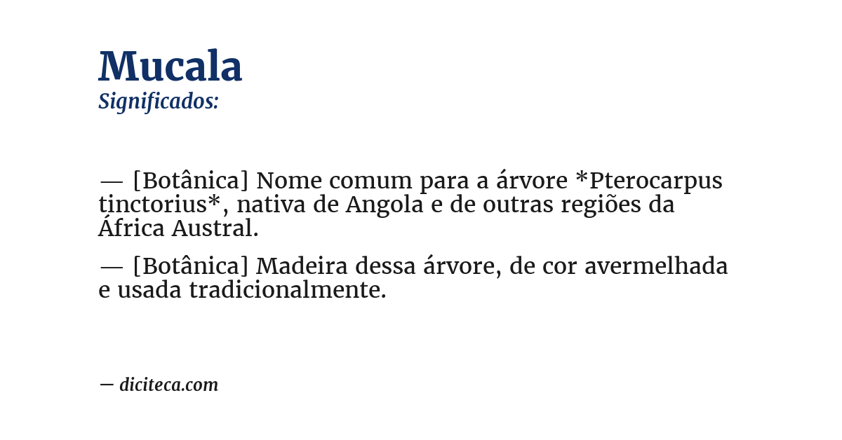 Significado de mucala