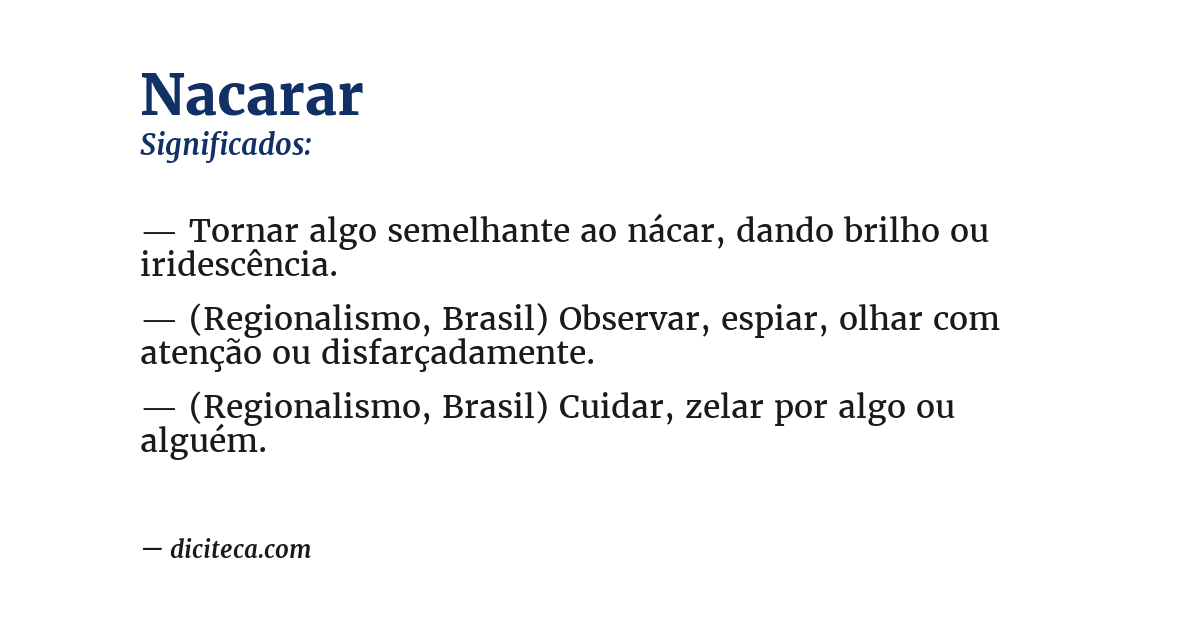 Significado de nacarar