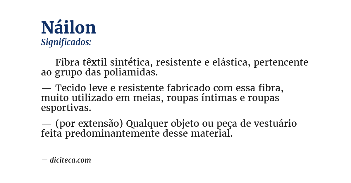 Significado de náilon