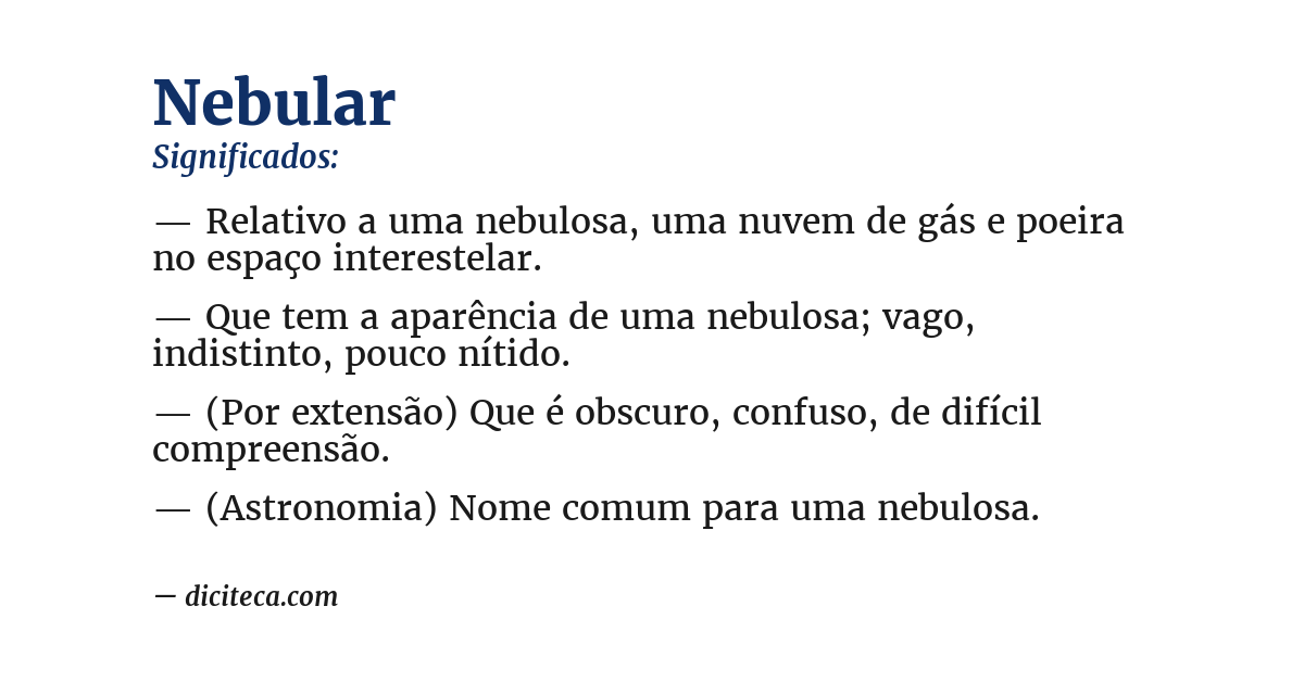 Significado de nebular