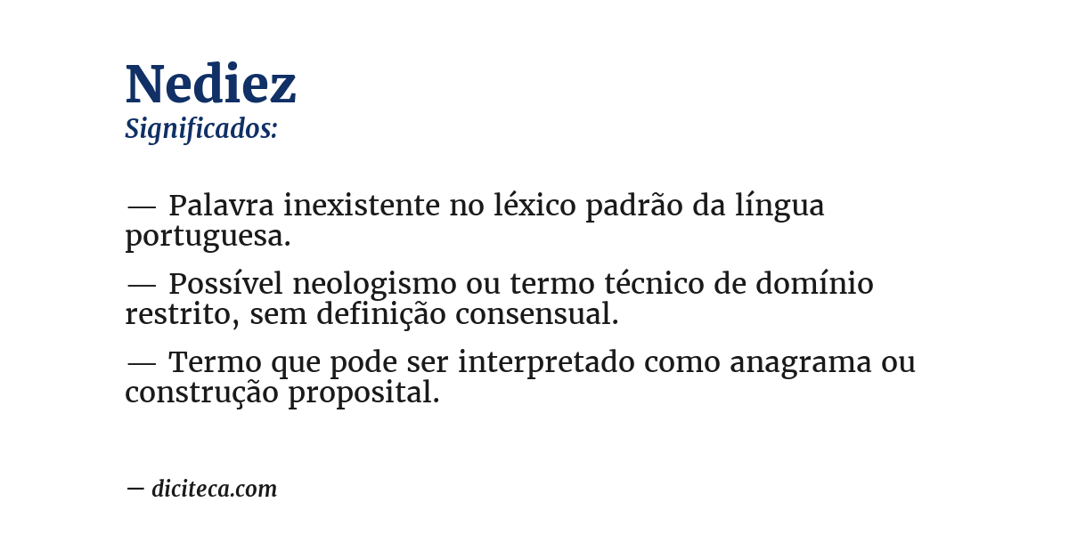 Significado de nediez