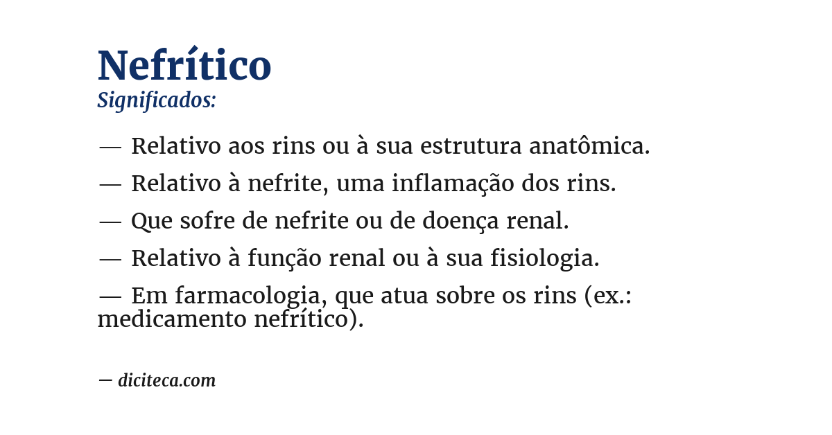 Significado de nefrítico