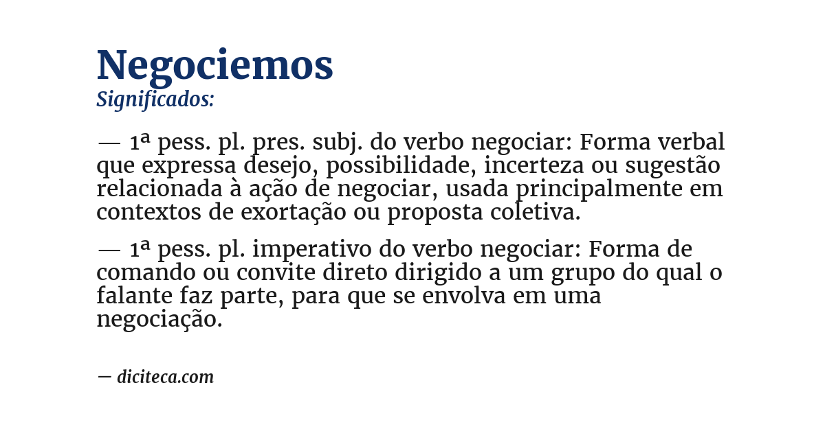 Significado de negociemos