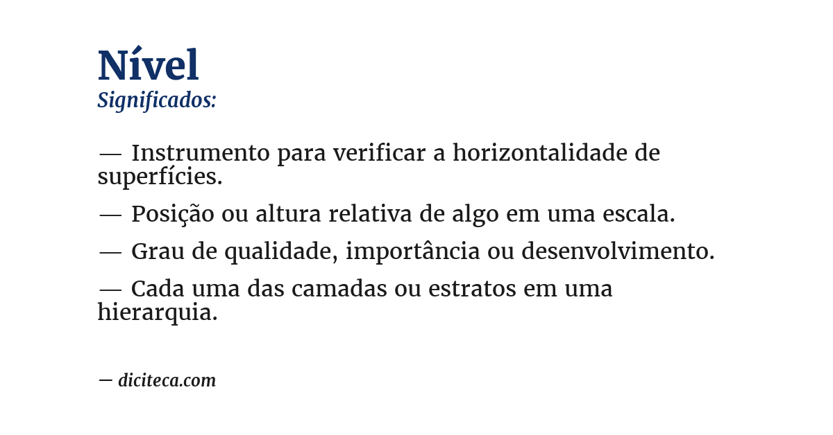 Significado de nível