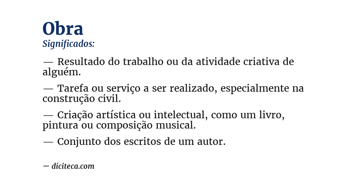 Significado de obra