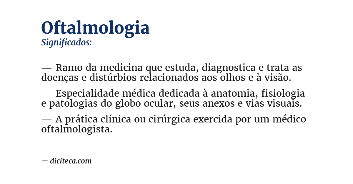 Significado de oftalmologia