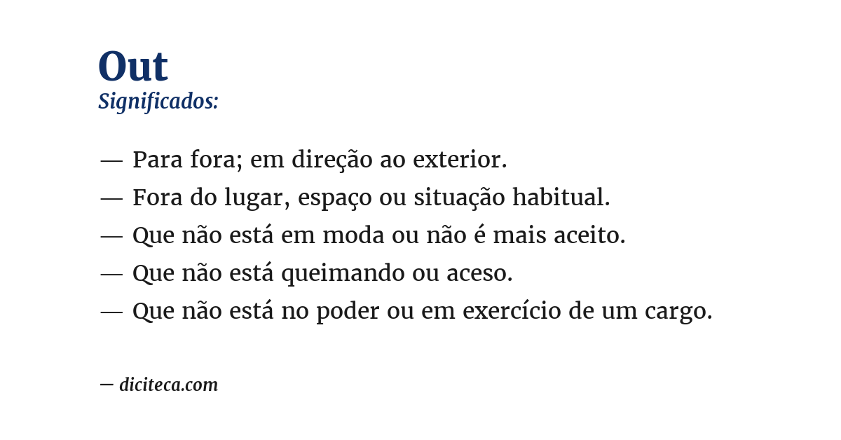 Significado de out