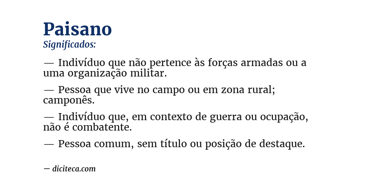 Significado de paisano