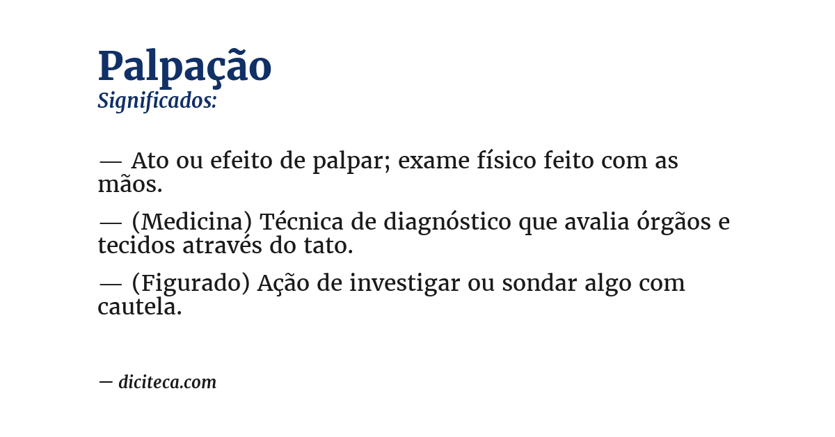 Significado de palpação