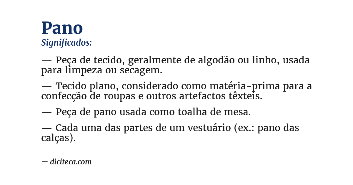 Significado de pano
